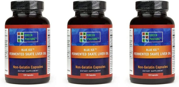 Blue Ice Fermented Skate Liver Oil 120 Caps (Package May Vary) (3 Pack)