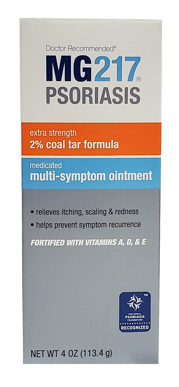 MG217 Multi Symptom Relief 2% Coal Tar Medicated Psoriasis Ointment oz Jar, 4 Oz