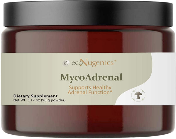 EcoNugenics MycoAdrenal Mushroom Supplement for Healthy Adrenal Support - Reishi, Cordyceps, Turkey Tail, Maitake, Shitake & Beta Glucans- Fatigue and Stress Relief, Immune System Booster (90g Powder)