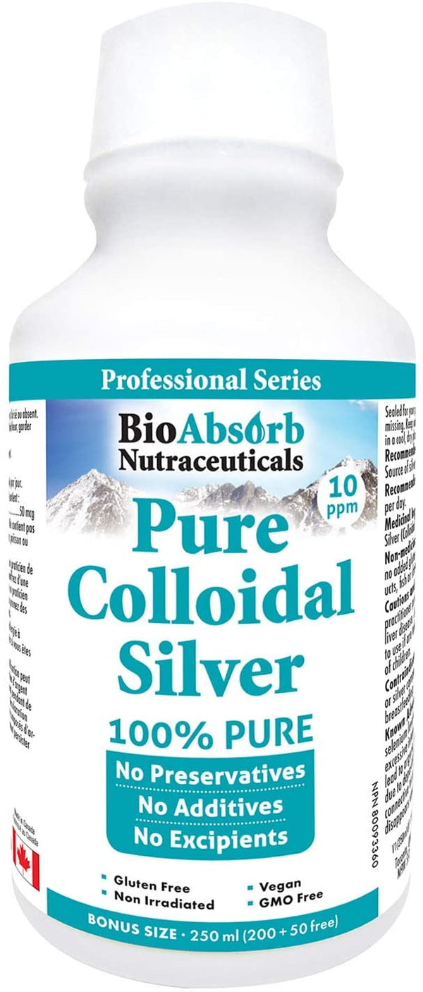 Colloidal Silver Liquid. Highly Bioavailable Pure Solution.10 ppm, 8.45 oz (250 ml). No Additives.
