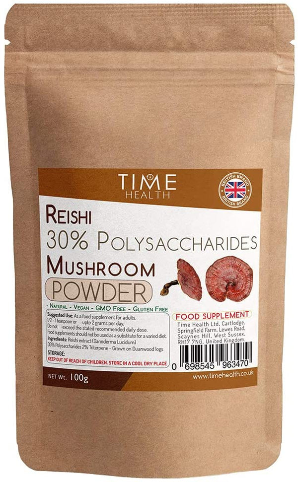 Reishi Mushroom Extract 100g Powder - 30% Polysaccharides - 2% Triterpene - Dual Extracted - Zero Additives (100g Powder)
