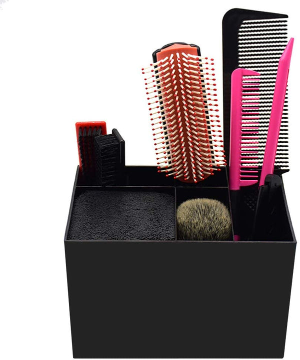 Noverlife 6 Grids Shear Holder for Hair Salon, Large Countertop Scissors Organizer Storage Box with Dividers for Barber, Stylist, Pet Groomer, Hairdressing Combs Clips Brushes Storage Rack