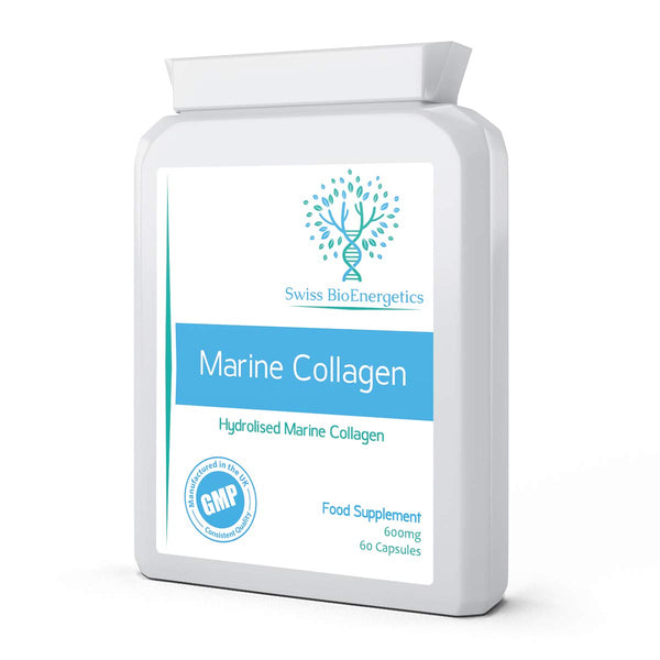 Marine Collagen 600mg 60 Capsules - Highly Bioavailable Naticol Produced by Enzymatic Hydrolysis Ensuring The Highest Levels of Oligopeptides