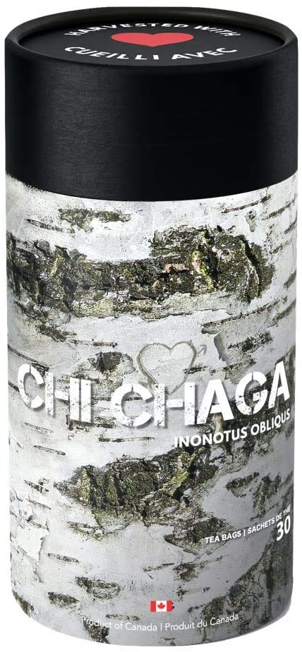 Premium Chaga Mushroom - 30 Tea Bags of 100% Wild Harvested Canadian Chaga Tea