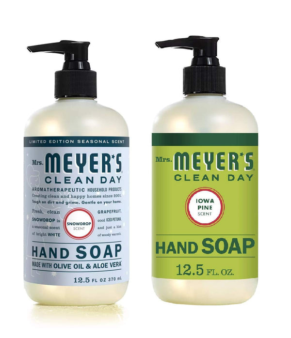 Mrs. Meyer's Liquid Hand Soap Variety Pack, 1 Snow Drop, 1 Iowa Pine, 1 CT