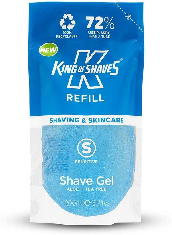 King of Shaves Sensitive Shave Gel Refill Pouch 1 x 200ml