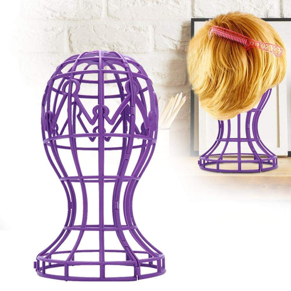 Wig Holder, Wig Stands, Wig Holder Head Two Color ABS Collapsible Wig Stand Professional and Durable Suitable for Hair Stylists (Purple)