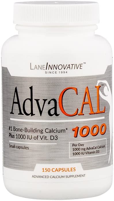 Lane Innovative - AdvaCAL 1000, Advanced Calcium Supplement, Easy to Swallow Extra Small Capsule, Supports Increased Bone Density (150 Capsules)