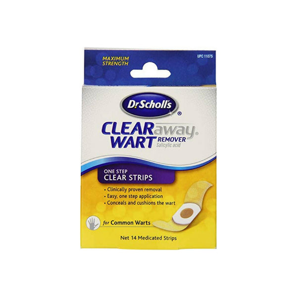 Dr. Scholl's Clear Away Wart Remover, One Step, Clear Strips 14 Each