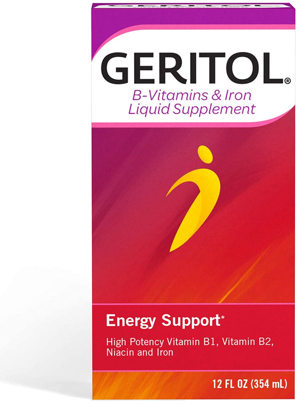 Geritol B-Vitamins and Iron for Energy Support, 12 Ounce Liquid Supplement