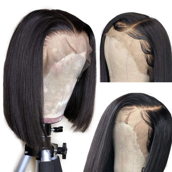 Megalook Bob Wigs Human Hair Lace Front Wigs Straight Human Hair Wigs Bob Wigs For Black Women 13x4 Lace Front Bob Wigs Pre Plucked Hairline