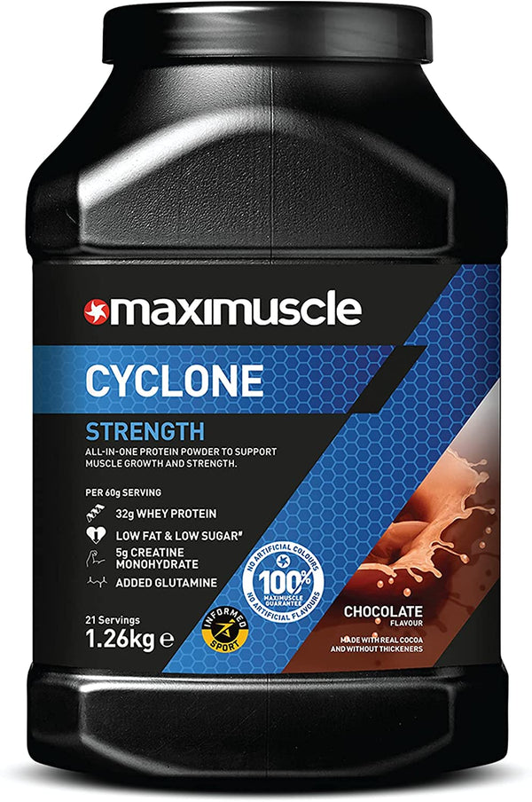 Maximuscle Cyclone | All-In-One Whey Protein Powder Sports Supplement Shake for Muscle Growth & Strength  1.26kg - 21 Servings