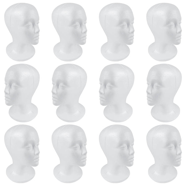 SHANY Styrofoam Model Heads/Hat Wig Foam Mannequin/One Dozen Jumbo Pack