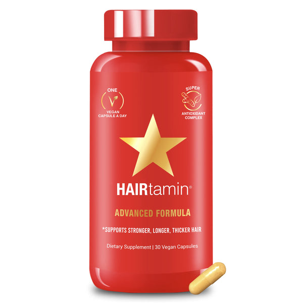 HAIRtamin Biotin Fast Hair Growth Vitamins for Hair, Skin & Nails with Zinc, Turmeric, Vitamin C, Vitamin D, Vitamin B- 12 | (30 Veggie Capsules)