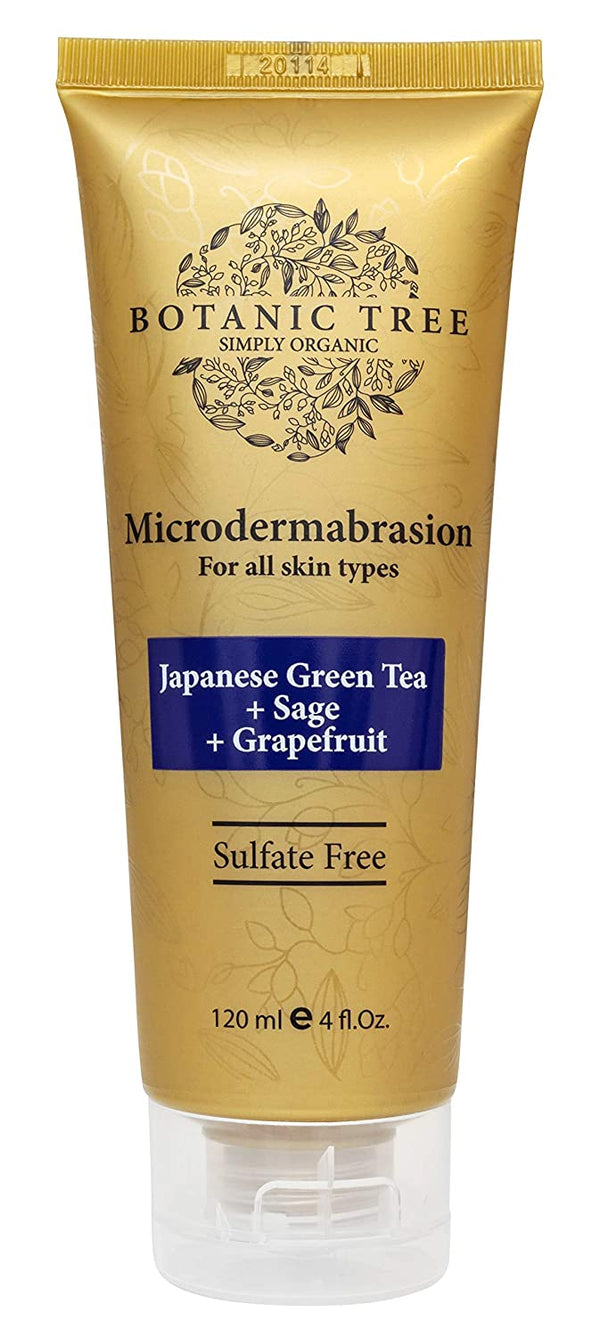 Botanic Tree Microdermabrasion Face Scrub - Anti Aging Exfoliating Face Wash to Clear Acne and Blackheads, 100% Vegan Skin Care Facial Scrub, 4 fl. oz.