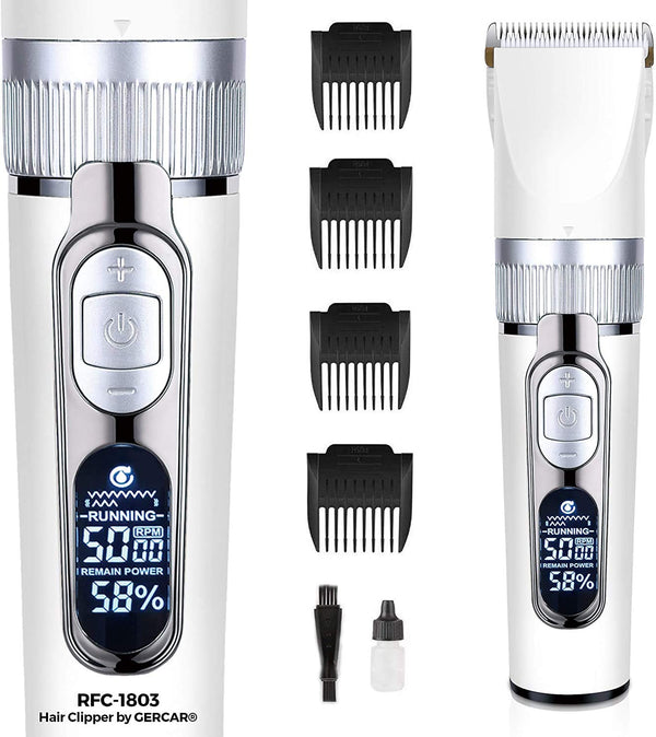 RFC-1803 Turbo 3.0 V 7000 RPM Professional Hair Trimmer Battery 2000 mAh LED Beard Trimmer and Hair Trimmer Men's Beard Trimmer with 4 Attachments Ultra Strong Lithium-Ion Battery