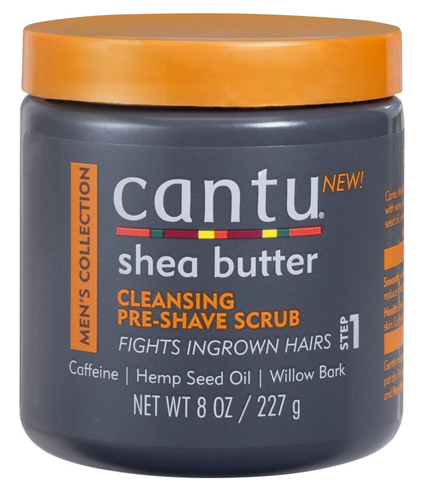 Cantu Mens Cleansing Pre-Shave Scrub 8 Ounce Jar (236ml)
