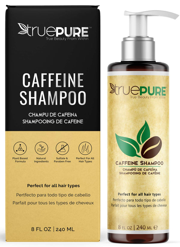 TruePure Caffeine Shampoo, Treatment Contains No Sulfates or Fragrance For Healthy Hair Growth and Hair Loss Prevention, Unisex Dht Blocking Formula For Normal To Thin Looking Hair, 8oz