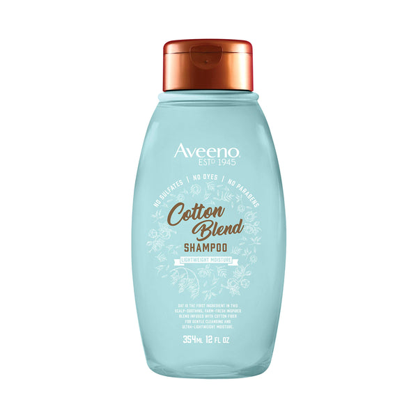 AVEENO Aveeno Cotton Blend Sulfate-free Shampoo for Light Moisture & Soothed Scalp, Gentle Cleansing Shampoo With Nourishing Oat, Paraben- & Dye-free, 12 Fl. Ounce, 12 fluid_ounces