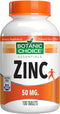 Botanic Choice Zinc 50mg Tablets, 50mg, 100 Ct ýýý Daily Zinc Supplements for Immune System Support; Zinc Vitamins for Adults; Supports Immune System, Digestion, & More