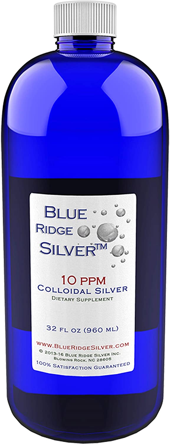 Blue Ridge Silver 10 ppm 32 oz Colloidal Silver Natural Immune Support Health Supplement