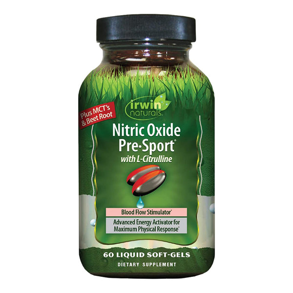 Irwin Naturals Nitric Oxide Pre-Sport - Pre-Workout Booster with L-Citrulline - 60 Liquid Softgels