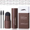 One Step Eyebrow Stamp Shaping Kit Waterproof Eyebrow Definer Shaping Kit with 1 Pcs Brow Powder Long Lasting 10 Reusable Styles Eyebrow Stencil 2 Eyebrow Pen Brushes for Women and Girls (Dark Brown)