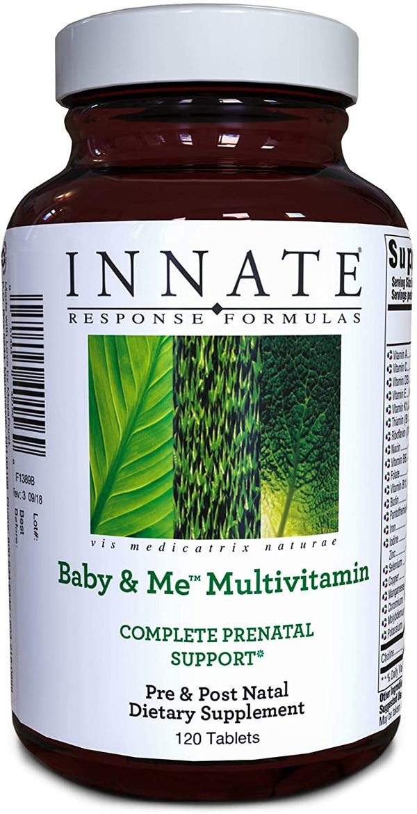 INNATE Response Formulas, Baby & Me Multivitamin, Prenatal and Postnatal Vitamin, Vegetarian, Non-GMO, 120 Tablets