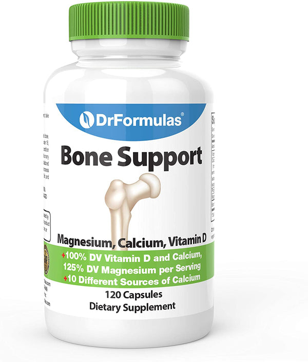 DrFormulas Bone Support 100% DV 1000mg Calcium Supplement Carbonate, Citrate, Gluconate, (not d-glucarate) Chloride with Vitamin D, Magnesium and Boron - 30 Day Supply