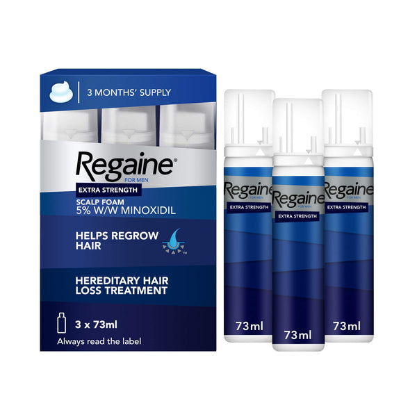 Regaine for Men Hair Loss & Regrowth Scalp Foam Treatment with Minoxidil, 73 ml, 3 Month Supply, Packaging May Vary