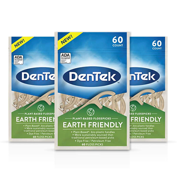 DenTek Earth Friendly Plant-Based Floss Picks (Pack of 3)