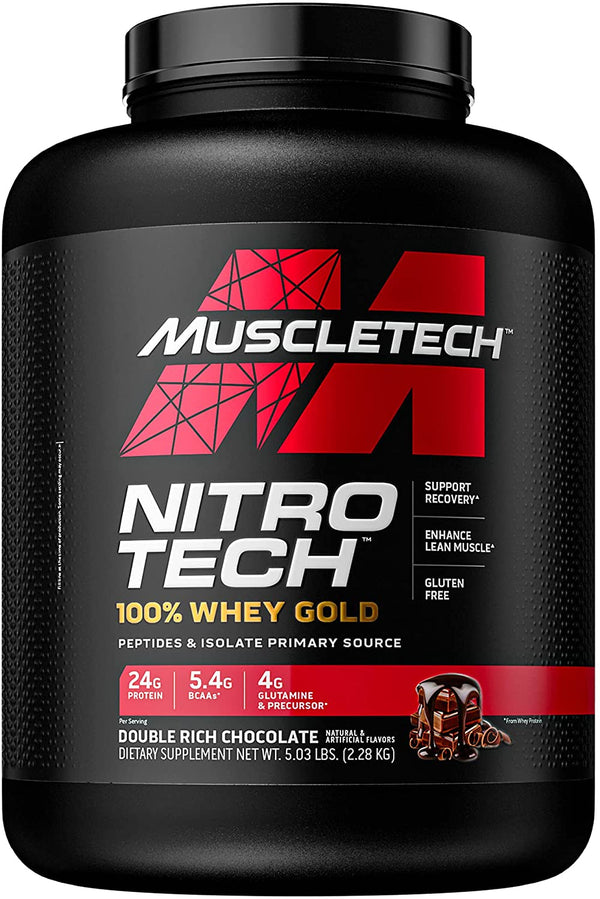 Whey Protein Powder | MuscleTech Nitro-Tech Whey Gold Protein Powder | Whey Protein Isolate Smoothie Mix | Protein Powder for Muscle Gain | Chocolate Protein Powder, 5 lbs (69 Serv) (package varies)