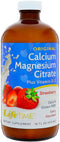 Lifetime Calcium Magnesium Citrate w/Vitamin D-3 | Bone & Muscle Support | Easy Absorption, Dairy & No Gluten | Strawberry | 16 FL oz