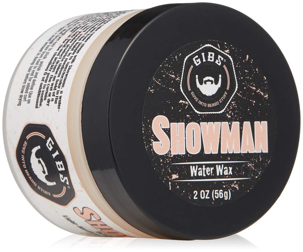 GIBS Grooming Showman Hair Styling Water Wax for Men- Light-Medium Hold  Super High Shine, Product For All Hair Types, 2oz.