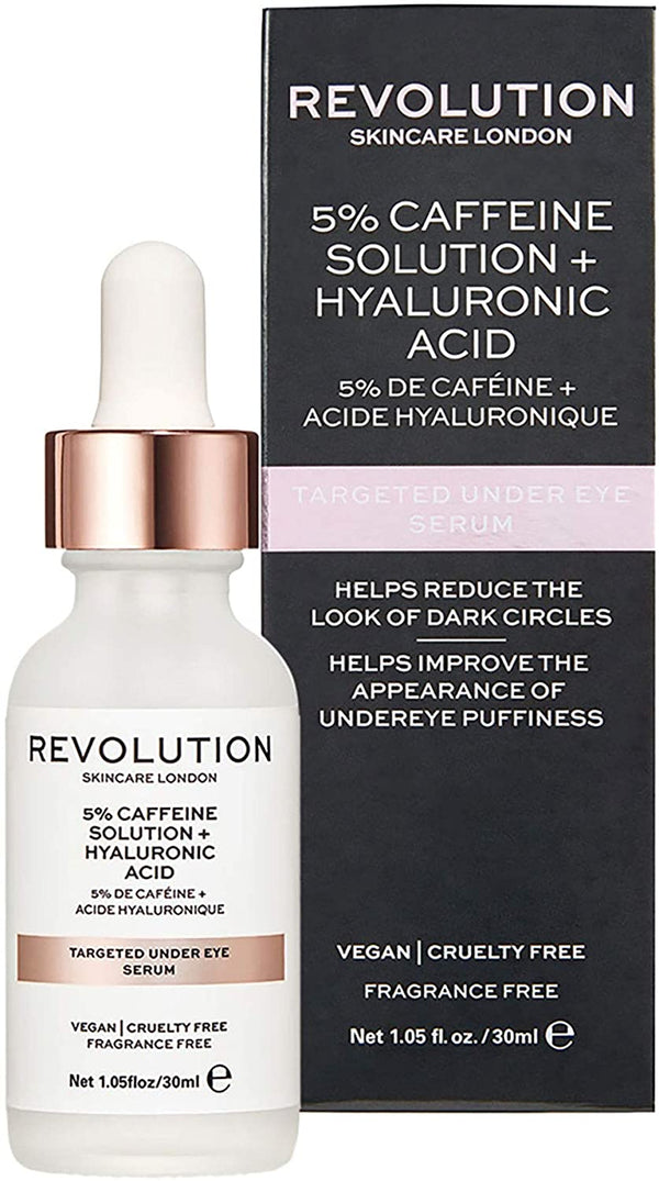Revolution Skincare 5% Caffeine Plus Hyaluronic Acid Targeted Under Eye Serum 30 ml, translucent