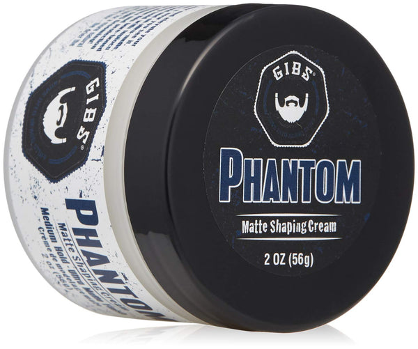 GIBS Grooming Phantom Men Hair Shaping Cream  Medium Hold Ultra Matte Finish With Holy Basil, Hops, Tapioca Starch & Kaolin, 2 oz