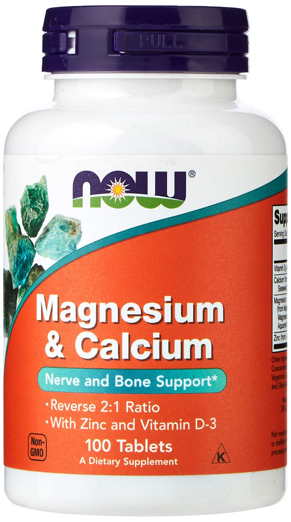 NOW Magnesium and Calcium 100 Tablets