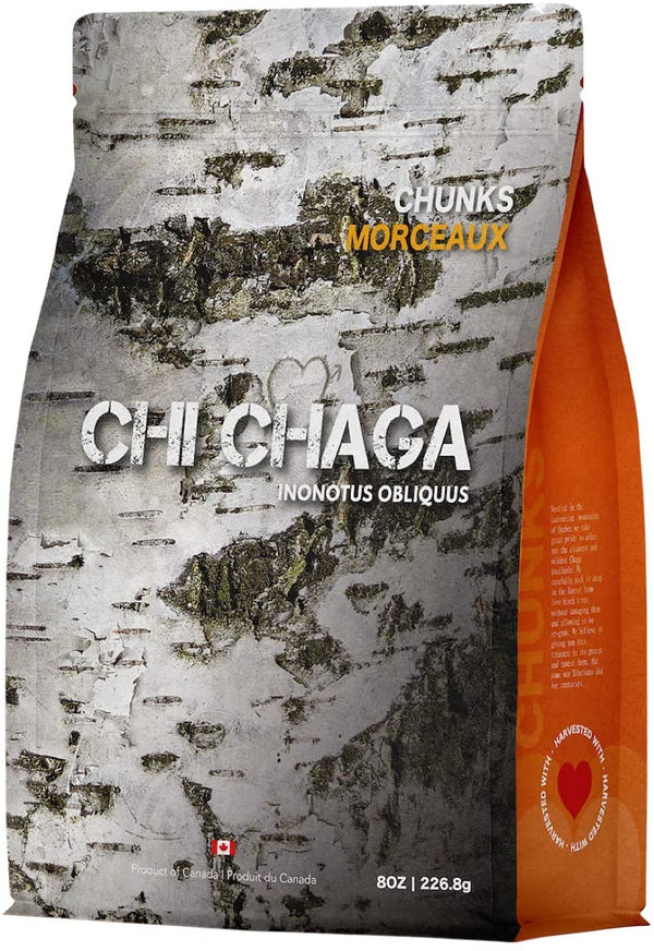 Premium Chaga Mushroom Chunks - 8 oz of Authentic 100% Wild Harvested Canadian Chaga Tea - Superfood