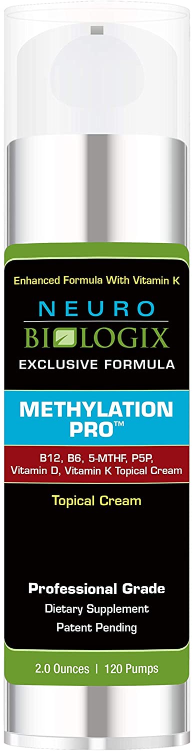 Neurobiologix Methylation Pro Topical Cream - Methylation Supplement with BioActive B6, B12, Methyl Folate, Vitamin D and K1, Topical Use 2 Ounces (120 Pumps)