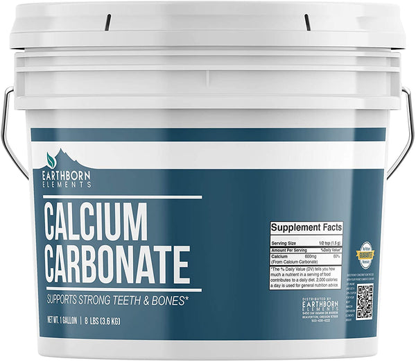 Earthborn Elements Calcium Carbonate Powder (1 Gallon) Highest Grade Limestone Powder