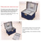 urecity Portable Makeup Train Case Cosmetic Organizer Case Leather Storage Box with Combination Lock (10", Retro Blue)