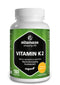Vitamin K2 200 µg high strength, 180 vegan tablets  for 6 Months, Natural & Organic Supplement