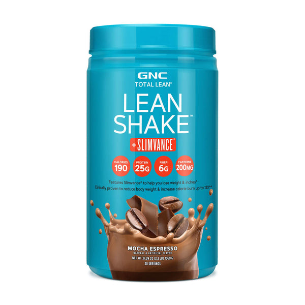 GNC Total Lean Lean Shake + Slimvance - Mocha Espresso, 20 Servings, Weight Loss Protein Powder with 200mg of Caffeine