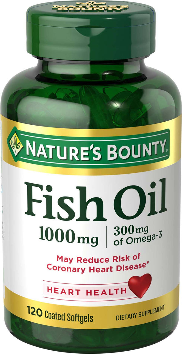Nature's Bounty Omega-3 Fish Oil Odorless (1000mg, 120 Softgels)