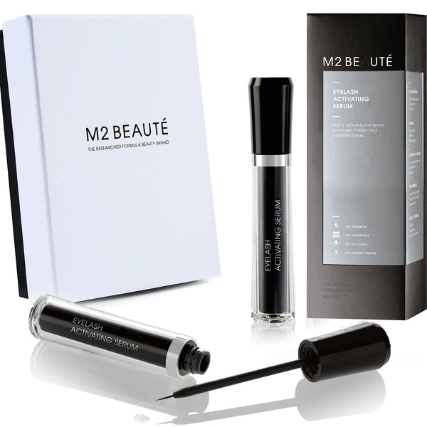 M2 BEAUTE Eyelash Activating Serum & M2Beaute Gift Box | Dermatologist Tested Product ,Highest German Quality Professional Eyelash Serum for Growing Natural Lashes