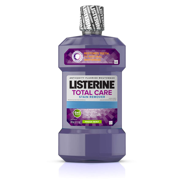 Listerine Total Care Stain Remover Anticavity Mouthwash, Fresh Mint 32 oz