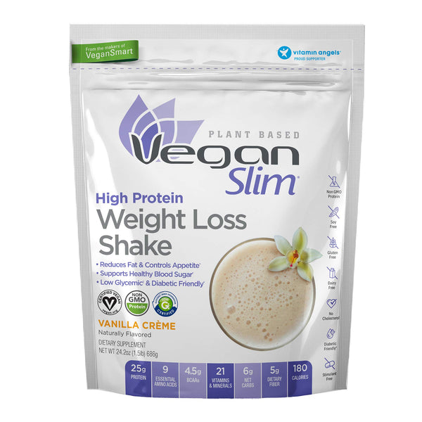 Naturade Veganslim Plant Based Vegan High Protein Weight Loss Shake, Vanilla (14 Servings)