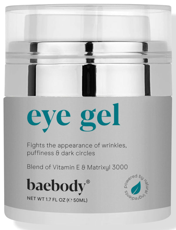 Baebody Eye Gel for Under and Around Eyes to Smooth Fine Lines, Brighten Dark Circles and De-Puff Bags with Peptide Complex and Soothing Aloe, 1.7 Ounces