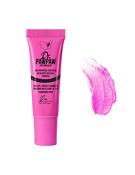 Dr. PAWPAW Multi-Purpose Balm | No Fragrance Balm, For Lips, Skin, Hair, Cuticles, Nails, and Beauty Finishing | 10 mL (Hot Pink, 1 Pack)