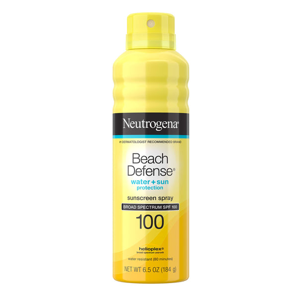 Neutrogena Beach Defense Spray Sunscreen with Broad Spectrum UVA/UVB SPF 100, 6.5 oz
